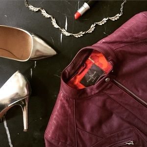 Cole Haan Purple Lambskin Leather Jacket